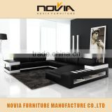 wood drawing leather sofa living room furniture 506
