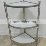3 Tier Corner Bathroom Triangle Glass Shelf Storage Rack