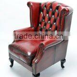 Antique Leather Club Wing Chair thumbnail-1