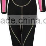 (Hot Arrival)Lady' Long Sleeve Black and Pink Colour Surfing and Wet Suits