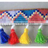 New Design Colored 6.5cm Width Fancy Colorful Lace Tassel Fringe Trim thumbnail-4