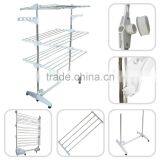 Clothes Airer Drying Rack Extra Large Deluxe 3 Tier Clothes Drying Rail (20M Hanging Space) White and Orange Folding Hangers Fla thumbnail-3