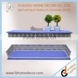 2017 Hot Sell Hollow Out Metal Wall Shelf With Wooden Board for Wall Decoration thumbnail-3