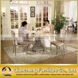 Mirror Silver Round Rotating Dining Table for Hotel thumbnail-2