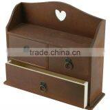 Cholcate Color Decorative Jewelry Box Wood With Drawers thumbnail-2
