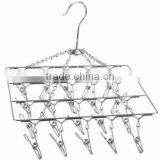 Stainless Steel Clothes Hanger With 20 Clips thumbnail-2