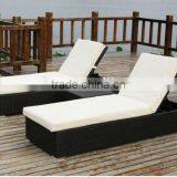 Outdoor Wicker Modern Rattan Lounge Bed, Wicker Lounge, Sun Lounge, Beach Bed. thumbnail-3