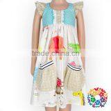 Summer Flutter Sleeve 0-6 Years Girls Frocks Designs Latest Kids Dresses thumbnail-1