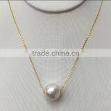 AAA 9-10mm White Freshwater Pearl Necklace thumbnail-1
