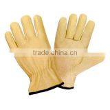 Yellow Cow Grain Leather Driver Glove With CE thumbnail-1