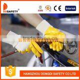 DDSAFETY 2017 Yellow Coated Cotton With Nitrile Glove Nitrile Oil Hands Glove thumbnail-2