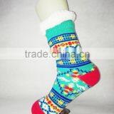 Snow flake Chunky Thermal Fleece Lined fur Slipper Socks acrylic socks