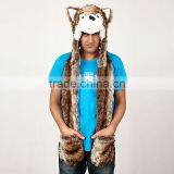 2013 Popular Animal Hat With Scarf Paws Claws Faux Fur Long Full Brown Husky thumbnail-1