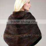 CX-B-M-107D Fashion Poncho Manufacturers White Knitted Mink Fur Shawl thumbnail-4