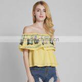 Maxnegio Sleeveless Print off Shoulder Top New Design Ladies Model Blouse