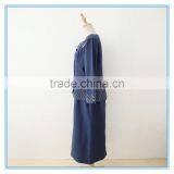 Linen Long Sleeve Royal Formal Women Skirt Suit With Organza Fabric thumbnail-2