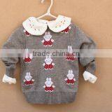 Sale Custom Sweet Rabbit Embroidered Kids Knitted Jumpers thumbnail-3