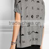 Fashion Ladies T-shirt Print Design With Full Over Pattern thumbnail-2