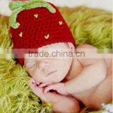 Lovely Wool Hat Crochet Baby Strawberry Hat thumbnail-3
