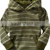 CHILDREN STRIPED PULLOVER HOODY WITH CONTRAST RIB CUFFS thumbnail-1