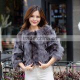 Factory Supply Leather Women Winter Fur Fox Fur Foot Encryption Sleeve Short Coat Large Size thumbnail-4