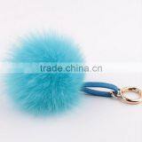 Myfur Custom Beautiful Colors Large Fox Fur Ball Phone Pendant Fox Fur Pompom Key Chain thumbnail-4