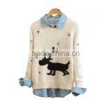Fashion Deer Blue Long Sleeve Ugly Christmas Jumper for Women thumbnail-1