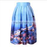 Walson Walson Instyles High Waist Tutu Skirts Women Vintage Fairy Tales Landscape Printed Ball Gown Midi Skirt thumbnail-5