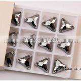 YR3270 Triangle Sew on Stone Flatback Glass Crystal Jet Hematite thumbnail-1