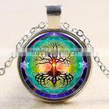 XP-TGN-LT-129 Factory Popular Vintage Meaningful Diy Image Life Tree Pendant Glass Antique Dome Cabochon Necklace For Gift