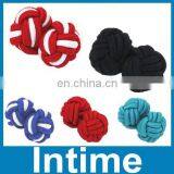 High Quality Multicolor Silk Knot Cufflinks Elastic Cuff Links Fabric Cufflinks thumbnail-1