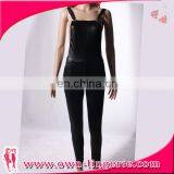 PU Leather Black Sleeveless Sexy Conjoined bodysuit