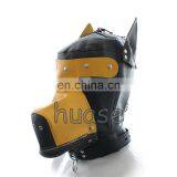 Fantasy dog hood, faux leather dog mask