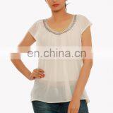 Trendy Party Wear Look Round Neck Short Sleeve Designer Top thumbnail-1