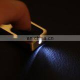 Fashion Led Light Compass Designer Leather Keychains thumbnail-3