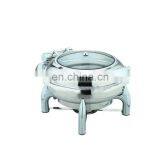 WH60LC Cheap Glass Cover Advanced Stainless Steel 6L Meal Stove Buffet Stove Pot Boiler Buffet Food Warmers