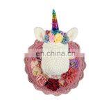 Yarncrafts Rainbow Unicorn Handmade Crocheted Home Decor Woven Wall Hanging thumbnail-1