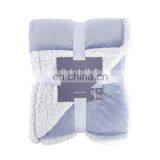 Amazon Hot Selling Customized High Quality Plush Thick Flannel Fleece Sherpa Backing Warm Throw Blankets for Winter thumbnail-2