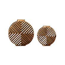 Light Luxury Glaze Large Black Gold Flat Ceramic Flower Vase For Coffee Shop Decor thumbnail-5