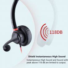 Hion H730D Dual Sides Dual Microphones USB Noise Cancelling Headphone thumbnail-2
