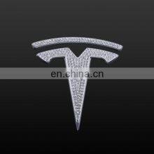 Car Sticker Badge Decals For Tesla Model 3/S Rear Trunk Emblem Car Crystal Diamond Decal Decorative Accessories thumbnail-4