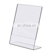 L Shape A4 Clear Acrylic Sign Holder Tabletop Acrylic Sign Holder
