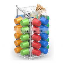 K Cup Holder,Storage Compatible for 40 Coffee Pods With 8 Different Flavours,Acrylic Coffee Pod Organizer For Coffee Bar