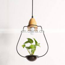 Indoor Decoration Pendant Lamp Black White Vintage Simple Nordic Chandelier Small Fresh Green Plant Pendant Light thumbnail-3