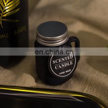 Toxin Paraben Phthalate Free Clean-burning Soft and Smooth Soy Wax Clear Matte Amber Jar With Handle Scented Fragrance Candle thumbnail-3