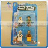 Mini Qute 4pcs/lot Intellect Boy Collection Models City Engineer Action Figure Plastic Building Block Educational Toy NO.25792B
