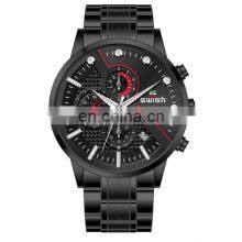 SWISH 0025 Top Brand Luxury Men Watches Waterproof Stainless Steel Wristwatch Men's Chronograph Casual Quartz Watch thumbnail-3