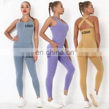 Hot Selling Seamless Athletic Fitness Gym Yoga Jumpsuit Women Workout Training Pilates One Piece Outfit Bodysuit Set