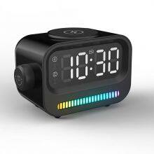 Top Fashion Dual Alarm Clock Radio Led Light Portable Bluetooth Speaker thumbnail-3