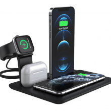 Strong Compatible Charger Station for IPhone 11 Iwatch and Airpod Portable Battery Charger 4 in 1 Wireless Charger Stand thumbnail-1